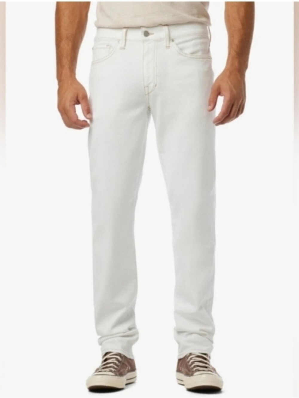 Akoo Men Classic White Jeans Gold Trim Size 36 NWOT